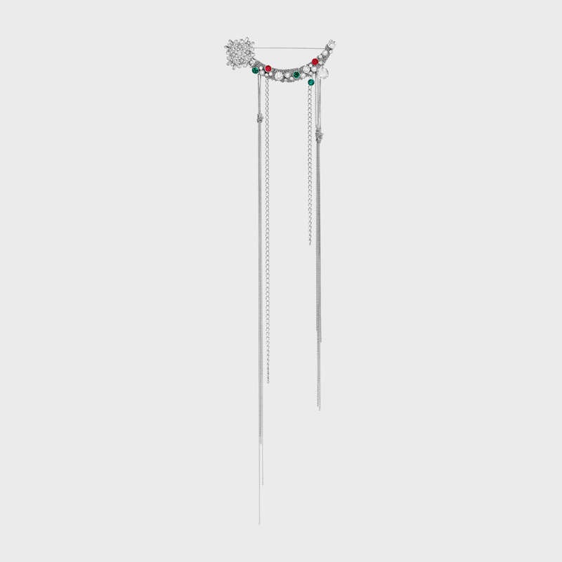 Celine Les Pierres Star Brooch In Brass With Rhodium Finish Oorbellen Gekleurd | CL-591675