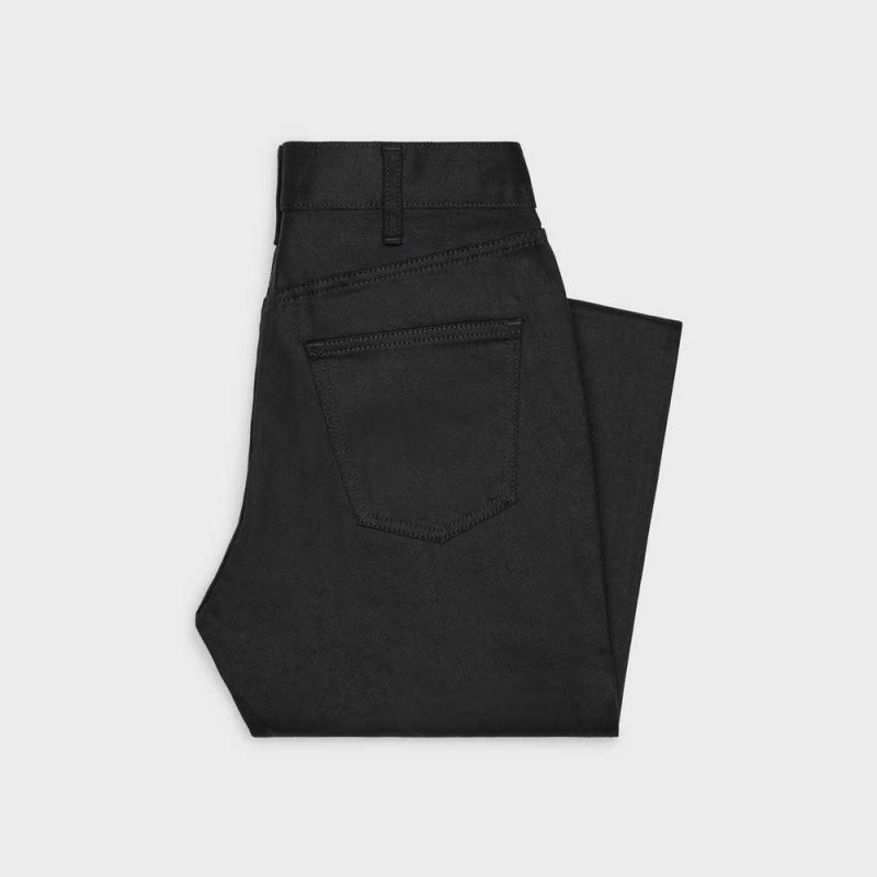 Celine Slim Jeans In Pure Black Wash Denim Broek Zwart | CL-592725