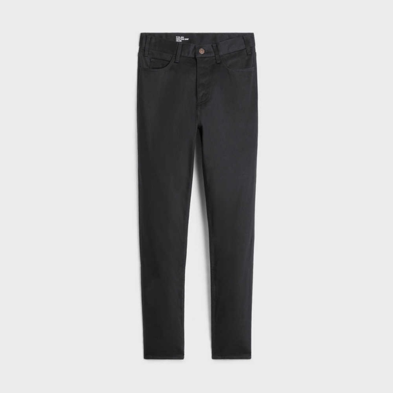 Celine Slim Jeans In Pure Black Wash Denim Broek Zwart | CL-592725