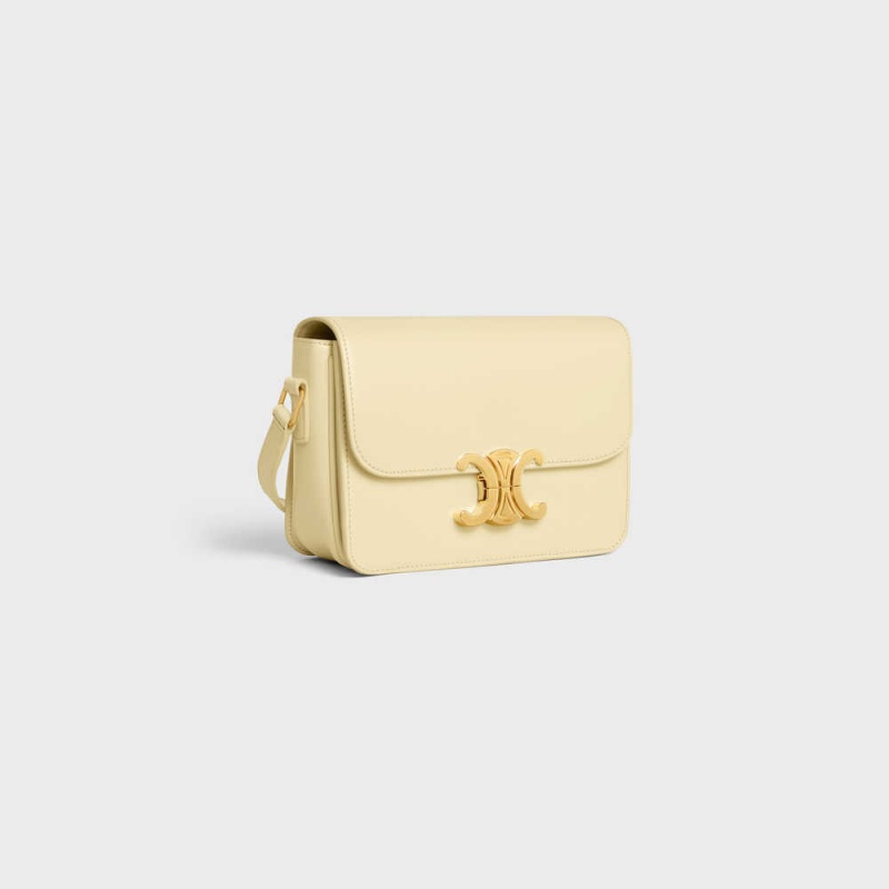 Celine Teen Bag In Shiny Calfskin Triomphe Abrikoos | CL-593204