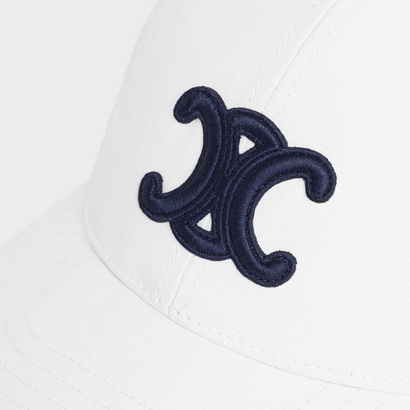 Celine Triomphe Baseball In Katoenen Pet Wit | CL-592358