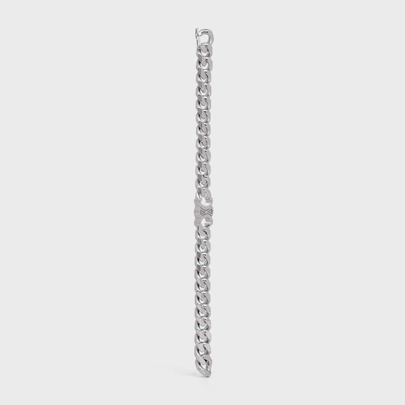 Celine Triomphe Gourmette In Brass With Rhodium Finish Armbanden Zilver | CL-591655